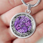 AG2608015 My Mind Still Talks To You Purple Butterflies Flower Luxury Necklace with Back Engraving