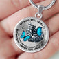 SP0509011 My Mind Still Talks To You Blue Butterflies Broken Heart Luxury Necklace with Back Engraving