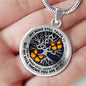 AG0608023 My Mind Still Talks To You Orange Monarch Butterflies Silver Celtic Knot Tree Of Life And Galaxy Luxury Necklace with Back Engraving