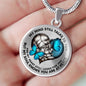 SP0109019 My Mind Still Talks To You Blue Butterflies Broken Heart Luxury Necklace with Back Engraving