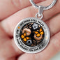 AG1508012 My Mind Still Talks To You Orange Monarch Butterflies Tree Of Life Luxury Necklace with Back Engraving
