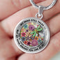AG2208069 My Mind Still Talks To You Dragonflies Flower Luxury Necklace with Back Engraving
