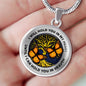 TQ0302 I Will Hold You In My Heart Orange Monarch Butterfly Tree Of Life Luxury Necklace with Back Engraving