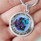 AG2908047 My Mind Still Talks To You Blue Butterflies Flower Luxury Necklace with Back Engraving