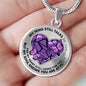 SP0109012 My Mind Still Talks To You Purple Butterflies Broken Heart Luxury Necklace with Back Engraving