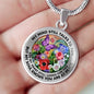 AG2608024 My Mind Still Talks To You Purple Butterflies Flower Luxury Necklace with Back Engraving