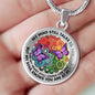 AG2408025 My Mind Still Talks To You Purple Butterflies Four Seasons Flower Luxury Necklace with Back Engraving