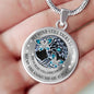 My Mind Still Talks To You Turquoise Butterflies Tree Of Life SP1909007 Luxury Necklace with Back Engraving