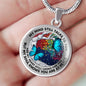 AG2008036 My Mind Still Talks To You Blue Butterflies Tree Of Life Luxury Necklace with Back Engraving