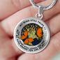 B0706013 My Mind Still Talks To You Orange Butterflies Tree Of Life Luxury Necklace with Back Engraving