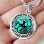 AG2108004 My Mind Still Talks To You Turquoise Butterflies Tree Of Life Luxury Necklace with Back Engraving