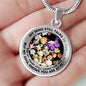 AG2908034 My Mind Still Talks To You Purple Butterflies Flower Luxury Necklace with Back Engraving