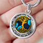 AG0608011 My Mind Still Talks To You Blue Butterflies Gold Celtic Knot Tree Of Life Luxury Necklace with Back Engraving
