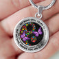 AG2408037 My Mind Still Talks To You Purple Butterflies Yin Yang Flower Luxury Necklace with Back Engraving