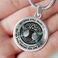 AG0608140 My Mind Still Talks To You Hummingbirds Black Celtic Knot Tree Of Life Luxury Necklace with Back Engraving