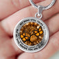 AG2108024 My Mind Still Talks To You Orange Monarch Butterflies Tree Of Life Luxury Necklace with Back Engraving