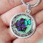AG2908011 My Mind Still Talks To You Turquoise Butterflies Flower Luxury Necklace with Back Engraving