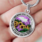 AG2508012 My Mind Still Talks To You Purple Butterflies Flower Luxury Necklace with Back Engraving