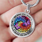 AG2408031 My Mind Still Talks To You Purple Butterflies Flower Luxury Necklace with Back Engraving
