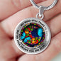 AG2608034 My Mind Still Talks To You Blue Butterflies Flower Luxury Necklace with Back Engraving