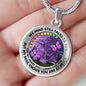 AG2208027 My Mind Still Talks To You Purple Butterflies Tree Of Life Luxury Necklace with Back Engraving