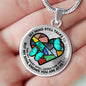 SP0109031 My Mind Still Talks To You Turquoise Butterflies Broken Heart Luxury Necklace with Back Engraving