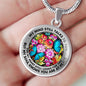 AG2808017 My Mind Still Talks To You Blue Butterflies Flower Luxury Necklace with Back Engraving