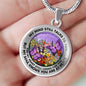 AG2508036 My Mind Still Talks To You Purple Butterflies Flower Luxury Necklace with Back Engraving