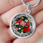AG2608046 My Mind Still Talks To You Red Cardinals Flower Luxury Necklace with Back Engraving