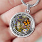 AG2908042 My Mind Still Talks To You Orange Monarch Butterflies Flower Luxury Necklace with Back Engraving