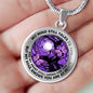 AG2208015 My Mind Still Talks To You Purple Butterflies Tree Of Life Meditation Luxury Necklace with Back Engraving