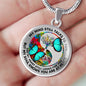 AG2108001 My Mind Still Talks To You Turquoise Butterflies Yin Yang Tree Of Life Luxury Necklace with Back Engraving