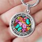 AG2808004 My Mind Still Talks To You Turquoise Butterflies Flower Luxury Necklace with Back Engraving