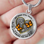 SP0509006 My Mind Still Talks To You Orange Monarch Butterflies Golden Broken Heart Luxury Necklace with Back Engraving