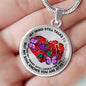 SP0109022 My Mind Still Talks To You Purple Butterflies Broken Heart And Rose Luxury Necklace with Back Engraving