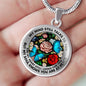 AG2608037 My Mind Still Talks To You Blue Butterflies Flower Luxury Necklace with Back Engraving