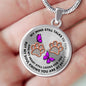 JL1507021 My Mind Purple Butterflies Rose Gold Paw Luxury Necklace with Back Engraving