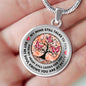 My Mind Still Talks To You Butterfly Orange Pink Circle Tree Of Life PT0045 Luxury Necklace with Back Engraving
