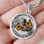 SP0509009 My Mind Still Talks To You Orange Monarch Butterflies Broken Heart Luxury Necklace with Back Engraving