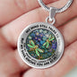 AG2508060 My Mind Still Talks To You Dragonflies Flower Luxury Necklace with Back Engraving