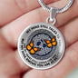 AG0408040 My Mind Still Talks To You Orange Butterflies Silver Celtic Knot Tree Of Life And Galaxy Luxury Necklace with Back Engraving