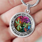 AG2408059 My Mind Still Talks To You Dragonflies Flower Luxury Necklace with Back Engraving