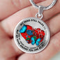 SP0109023 My Mind Still Talks To You Blue Butterflies Broken Heart And Rose Luxury Necklace with Back Engraving