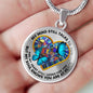 SP0509020 My Mind Still Talks To You Blue Butterflies Broken Heart Luxury Necklace with Back Engraving