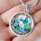 AG2208037 My Mind Still Talks To You Blue Butterflies Flower Luxury Necklace with Back Engraving