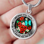AG2908005 My Mind Still Talks To You Turquoise Butterflies Flower Luxury Necklace with Back Engraving