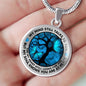 AG1308005 My Mind Still Talks To You Blue Butterflies Tree Of Life Luxury Necklace with Back Engraving