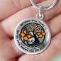 AG0408022 My Mind Still Talks To You Orange Butterflies Black Tree Of Life And Moon Luxury Necklace with Back Engraving