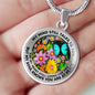 AG2908004 My Mind Still Talks To You Turquoise Butterflies Flower Luxury Necklace with Back Engraving