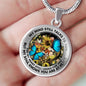 AG2908032 My Mind Still Talks To You Blue Butterflies Flower Luxury Necklace with Back Engraving